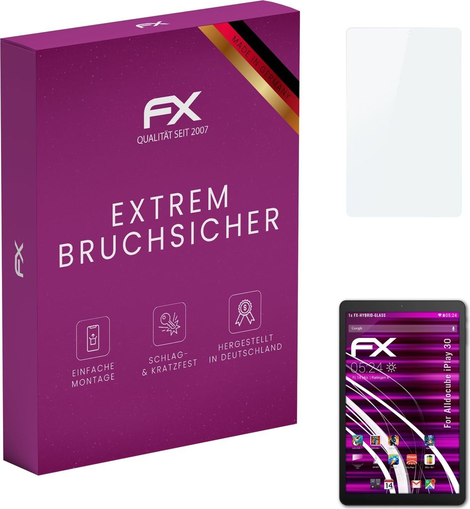 atFoliX FX-Hybrid-Glass Displayfolie kompatibel mit Alldocube iPlay 30 Glasfolie