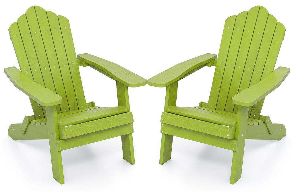 COSTWAY, sada 2 skladacích kresiel Adirondack, plastové Obrázok produktu 