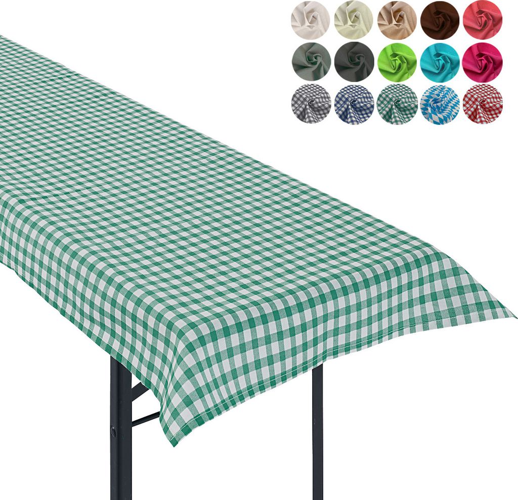 heimtexland Tischdecke Bierzeltgarnitur Biertischdecke Garten Tischdeko Landhaus Typ861 Vichy Karo Grün 90x240 cm