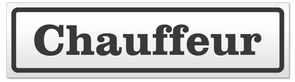 Kiwistar - Autoaufkleber - Dunkelgrau - 60 x 16 cm - Chauffeur - Hinweis Aufkleber Sticker für Auto, Kfz, Fahrrad, PKW, LKW