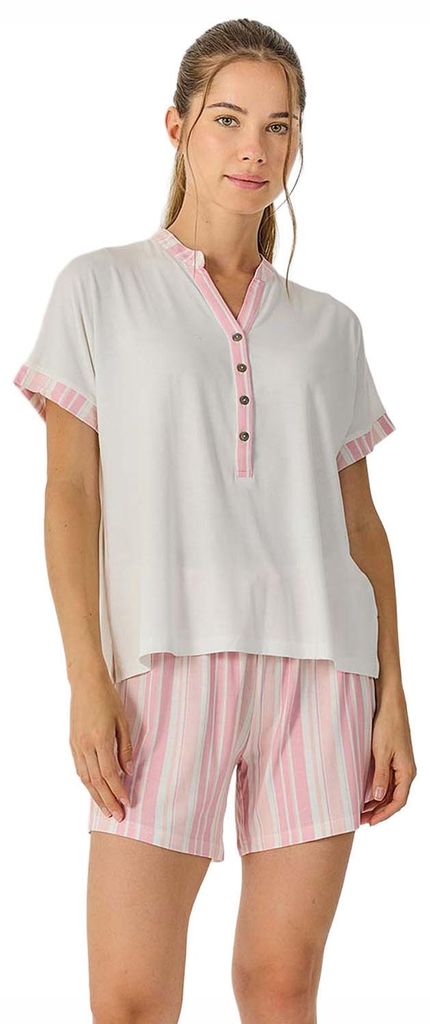 J&J Brothers Damen-Sommerpyjama mit kurzen Ärmeln JJB29