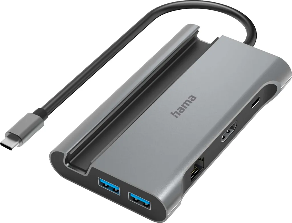 Hub USB-C 7 ports HAMA pour télétravail connectez écran et souris PC