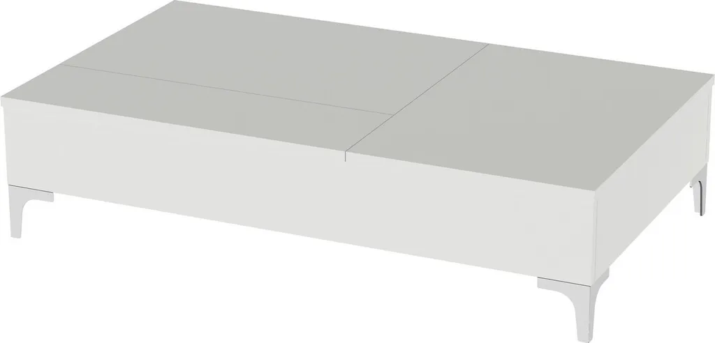 Table Basse Blanche Esinti Style Épuré - Structure Robuste 121x28x69cm