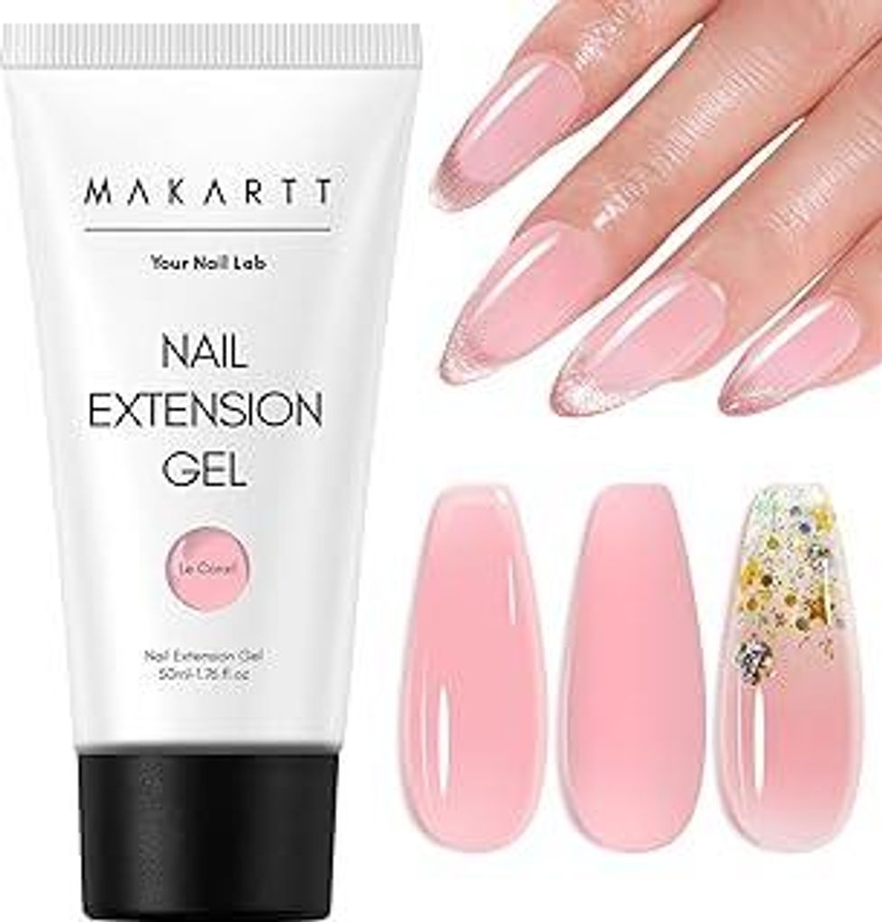 Makartt Poly Nail Extension Gel - Extension Builder Acrylic Poly Nägel Gel, Pink Aufbaugel Extender Gelnägel für Nagelverlängerung, Nagelstärk...