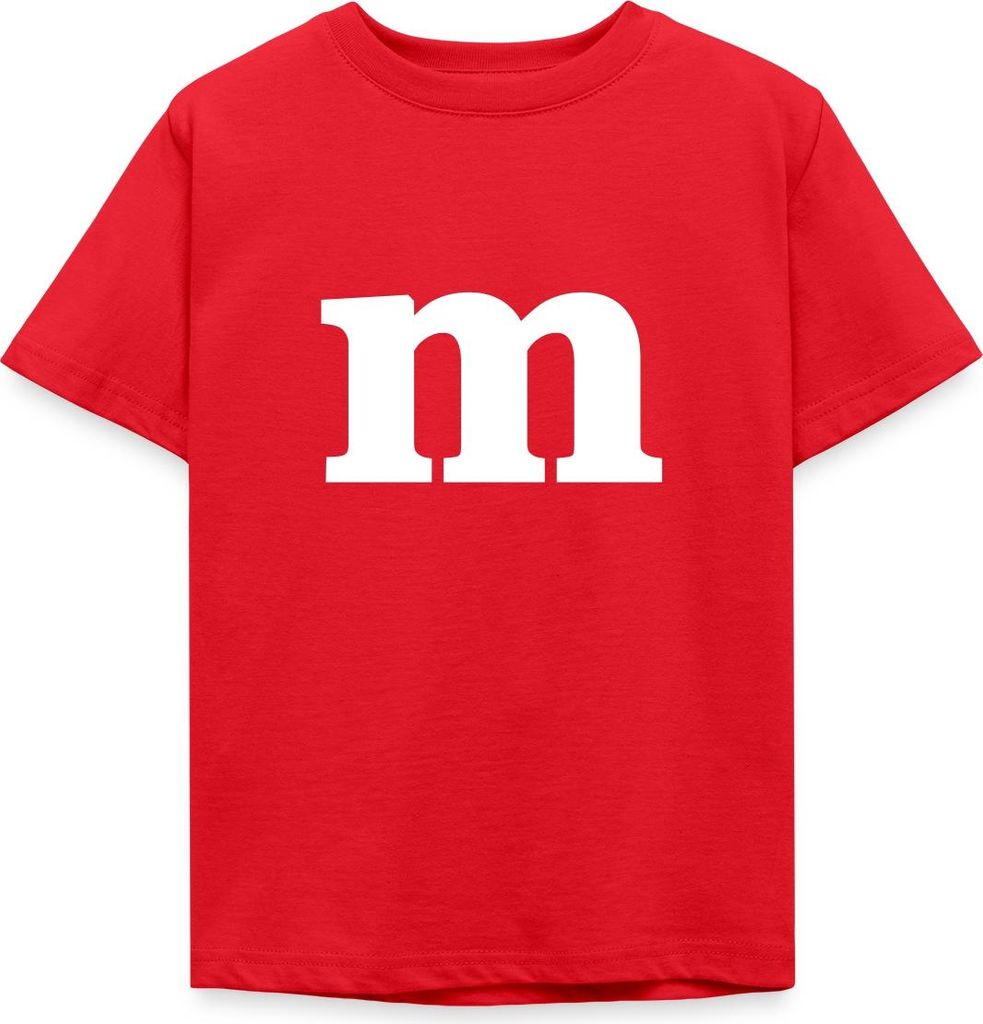Spreadshirt Buchstabe M Kostüm Karneval Fasching Gruppen Kinder T-Shirt, 98/104 (3-4 Jahre), Rot