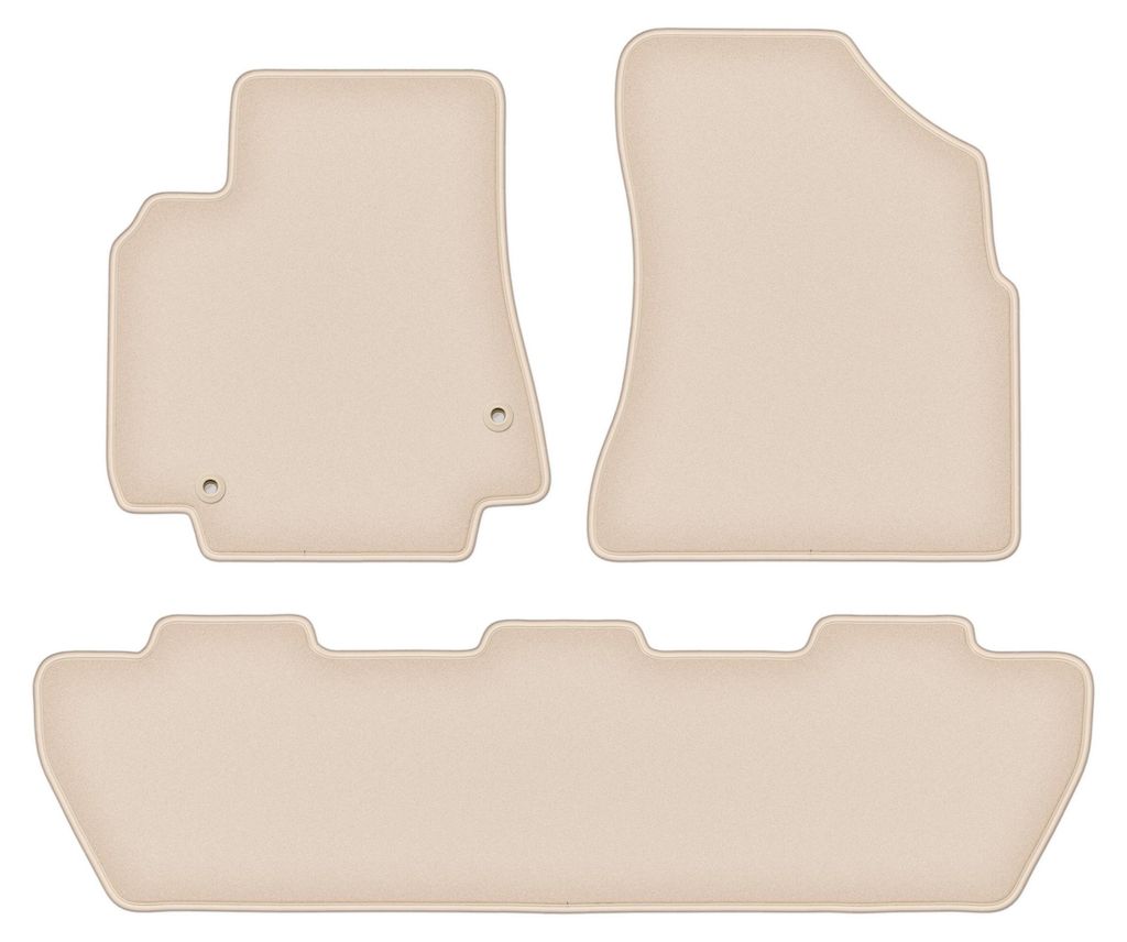 DURBAN Beige Velours-Fußmatten-Set für Peugeot Partner II Hochdachkombi, Tepee, 5-Sitzer (2008-2018)