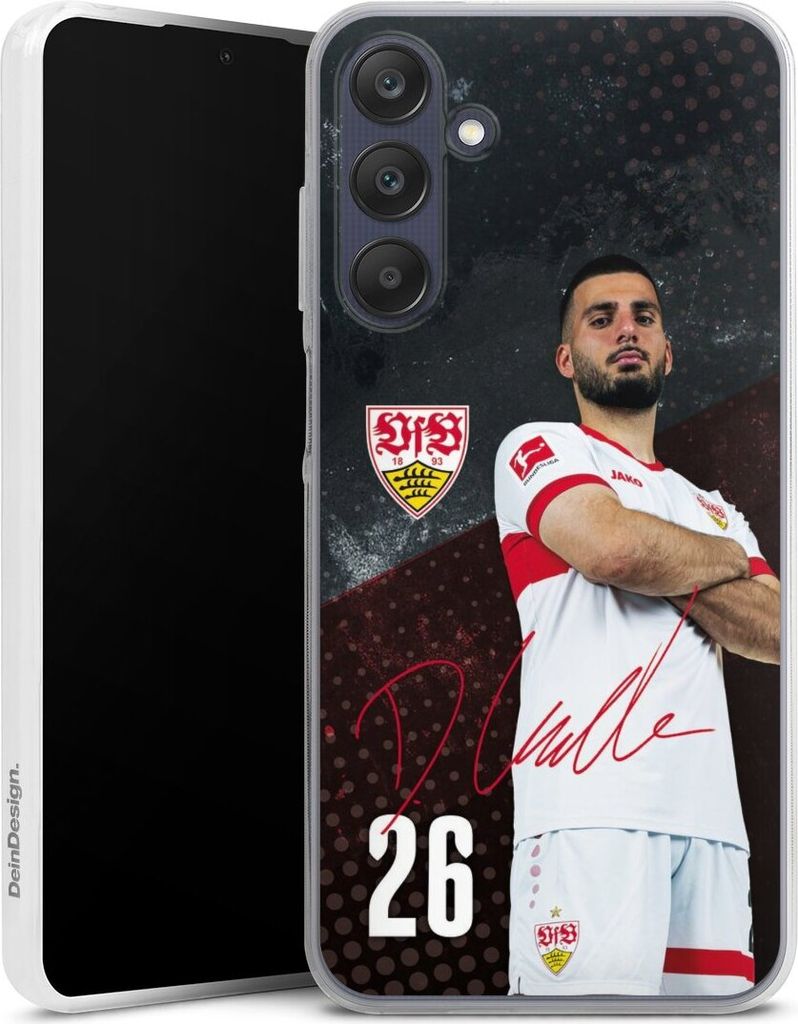 DeinDesign Slim Hülle für Samsung Galaxy A25 5G Silikon Case Ultra Dünn Handyhülle Offizielles Lizenzprodukt VfB Stuttgart Deniz Undav