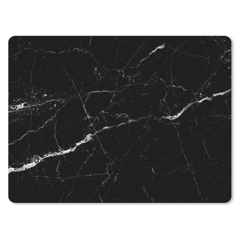 MuchoWow Mauspad Mousepad Marmor - Schwarz - Marmoroptik - Weiß - Luxus - Stein 40x30 cm - Mousepads - Maus Mat - Pad - Mausunterlage - Anti Rutsch