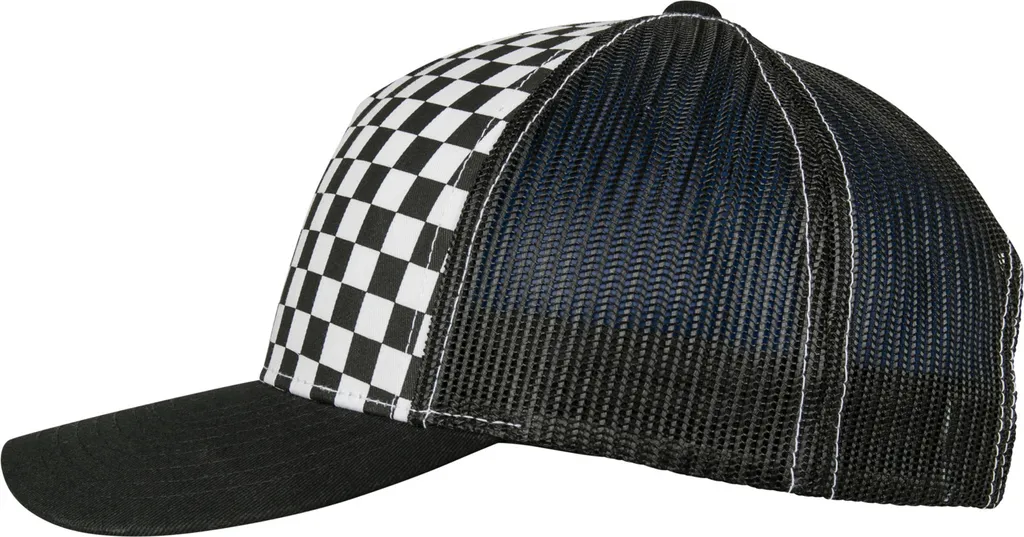 Flexfit 6506CB Cappello Trucker Scacchi Nero Bianco Snapback - 4