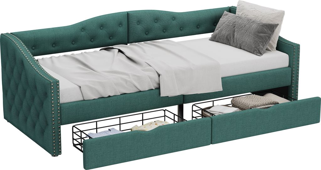 Merax Tagesbett 90x200cm Schlafsofa mit 2 Schubladen und Produktbild 10