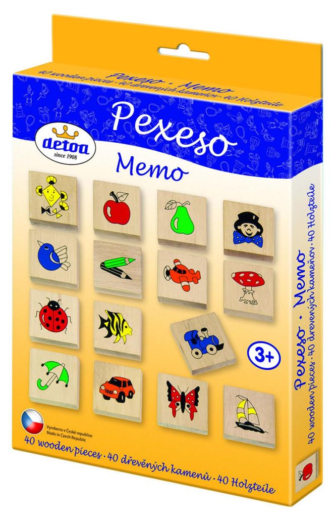 Pexeso dřevo společenská hra 40ks v krabici 17x25x2cm Obrázek produktu 