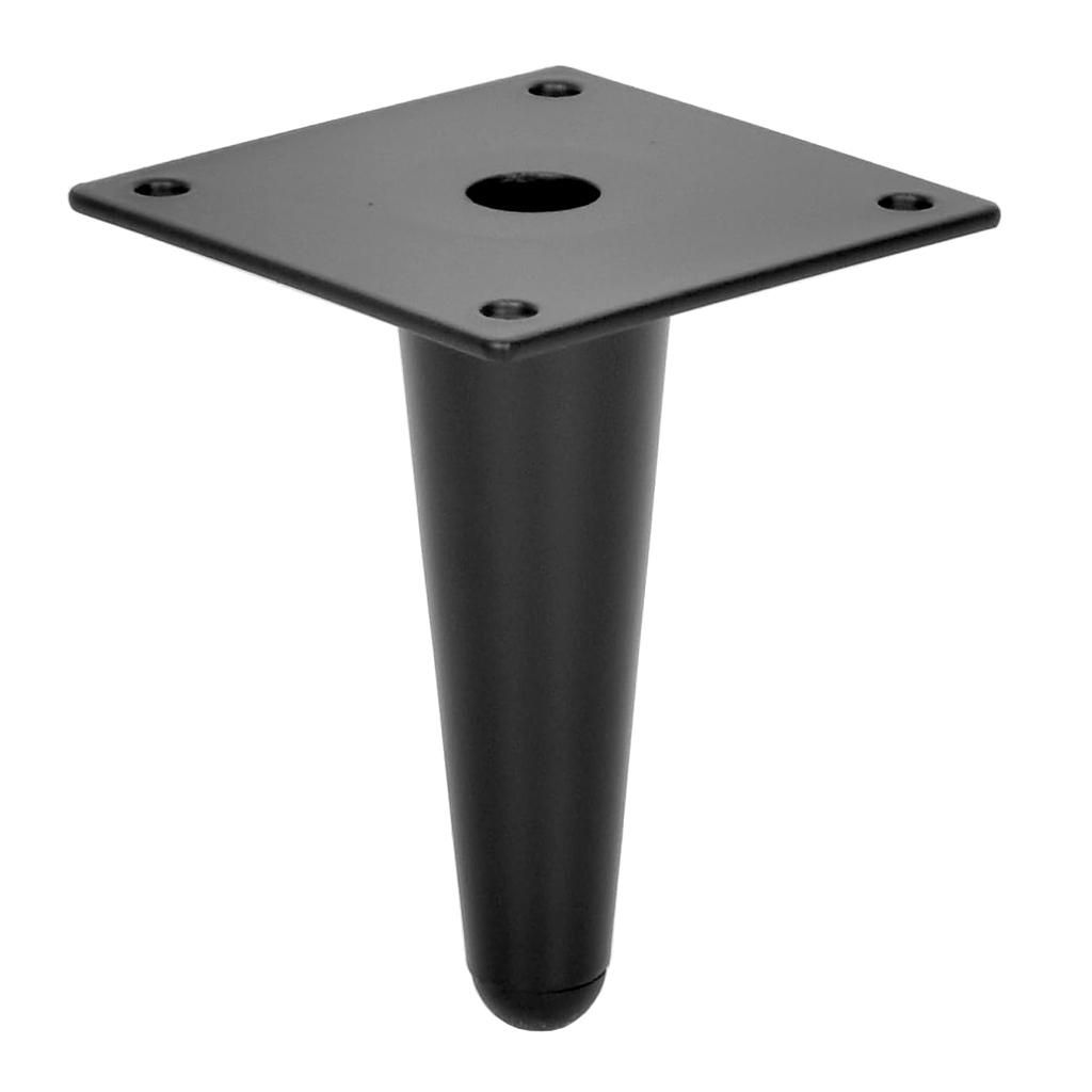 4er Set Möbelfüße Schwarz Matt aus Stahl – Gerade Schrankfüße Sofafüße inkl. Bodenschoner, Höhe 10 cm