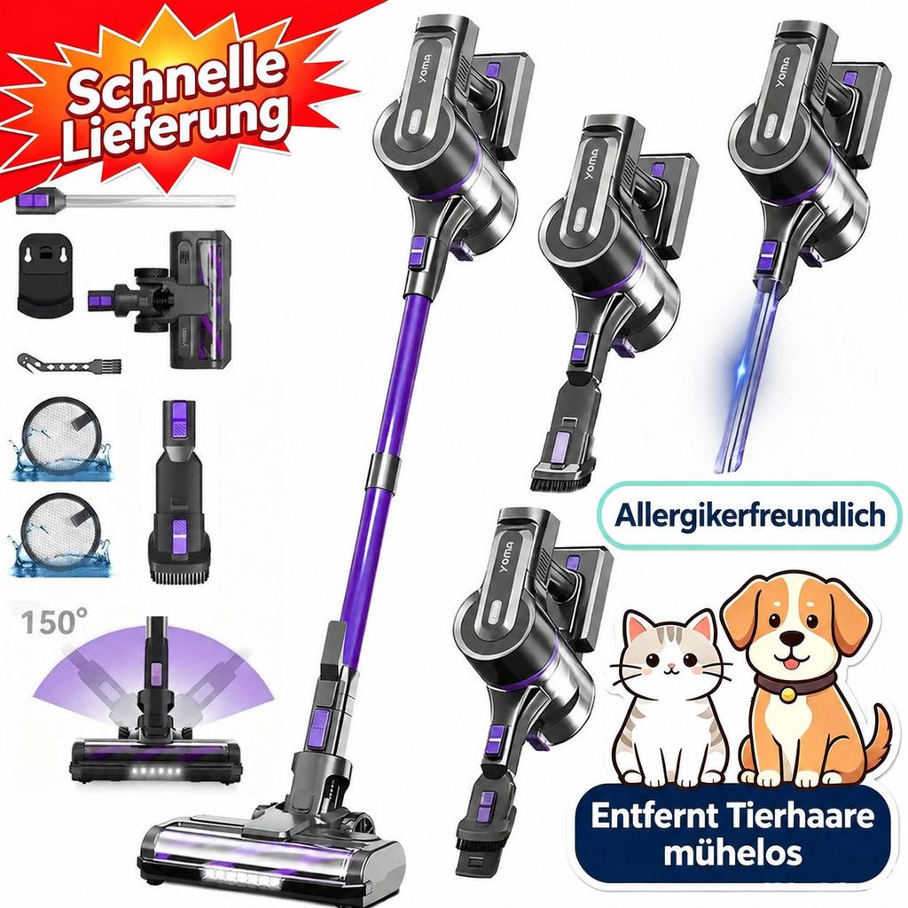 Grenintol Akku Staubsauger kabellos, 6-in-1 Hand-und Produktbild 