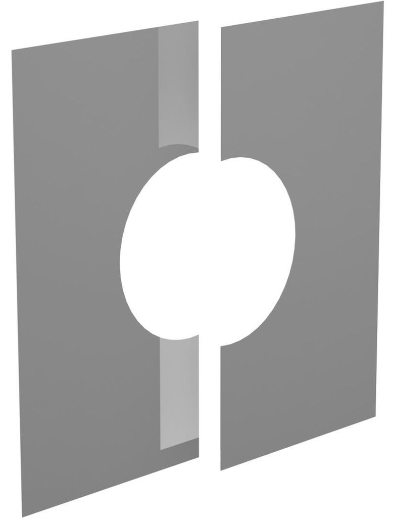 Jeremias DW-ECO 2.0 Wand Deckenblende zweiteilig 450mm Edelstahl doppelwandig Abgassystem 0 Grad für Schornstein Anschluss