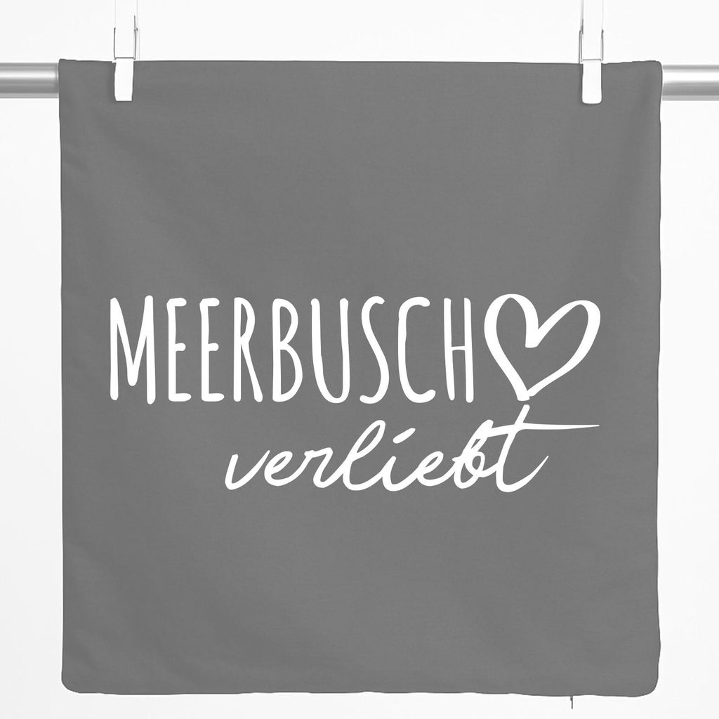 Huuraa Kissenbezug Meerbusch verliebt 40x40cm Steel Grey Baumwolle Dekokissenbezug Geschenkidee