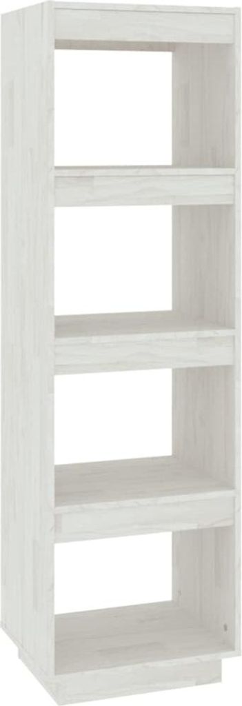 vidaXL Bücherregal/Raumteiler Weiß 40x35x135 cm Massivholz Kiefer