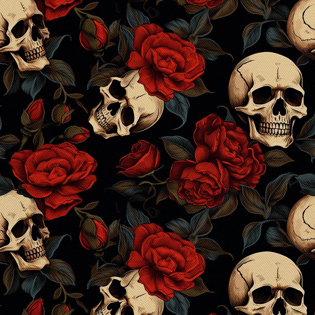 OUTDOOR DEKOSTOFFE OXFORD - Motiv der Schädel I DX4663