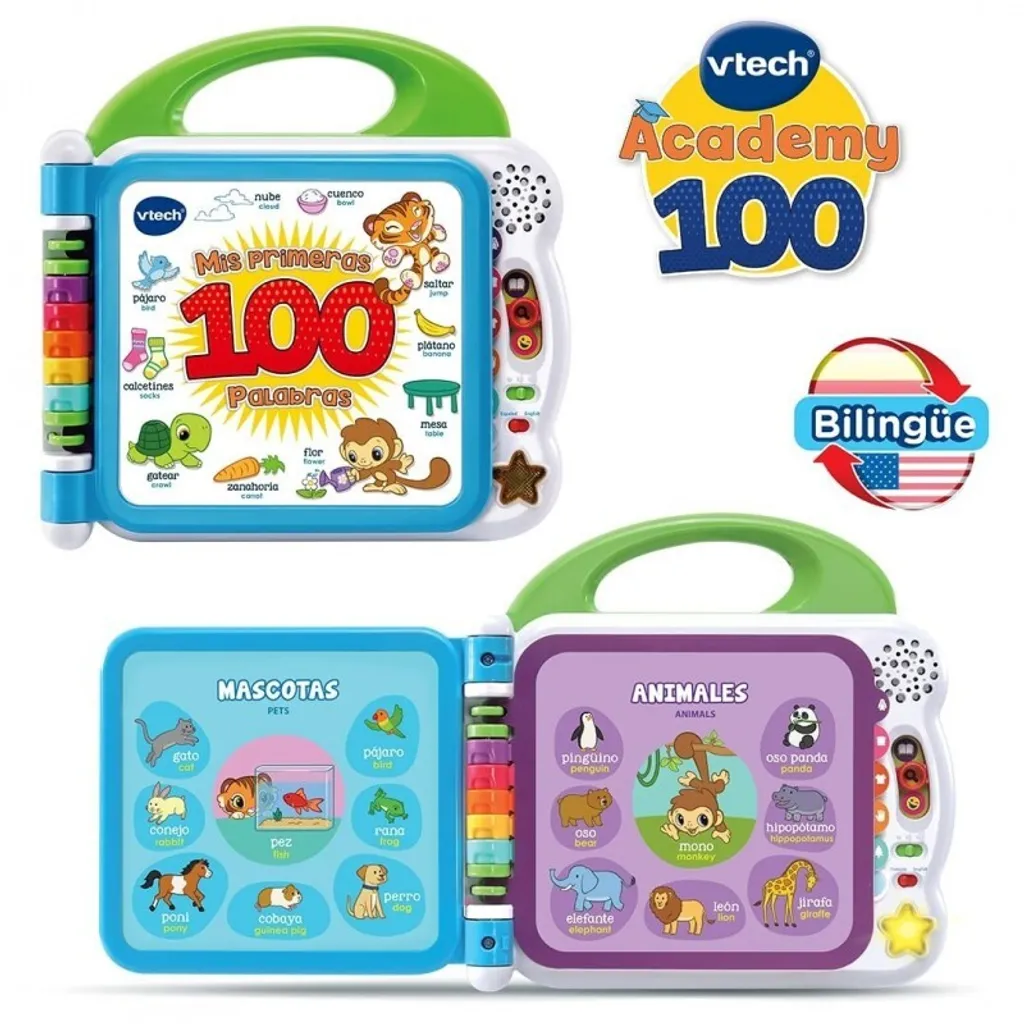 VTech Livre interactif bilingue : apprenez 100 mots espagnol anglais !