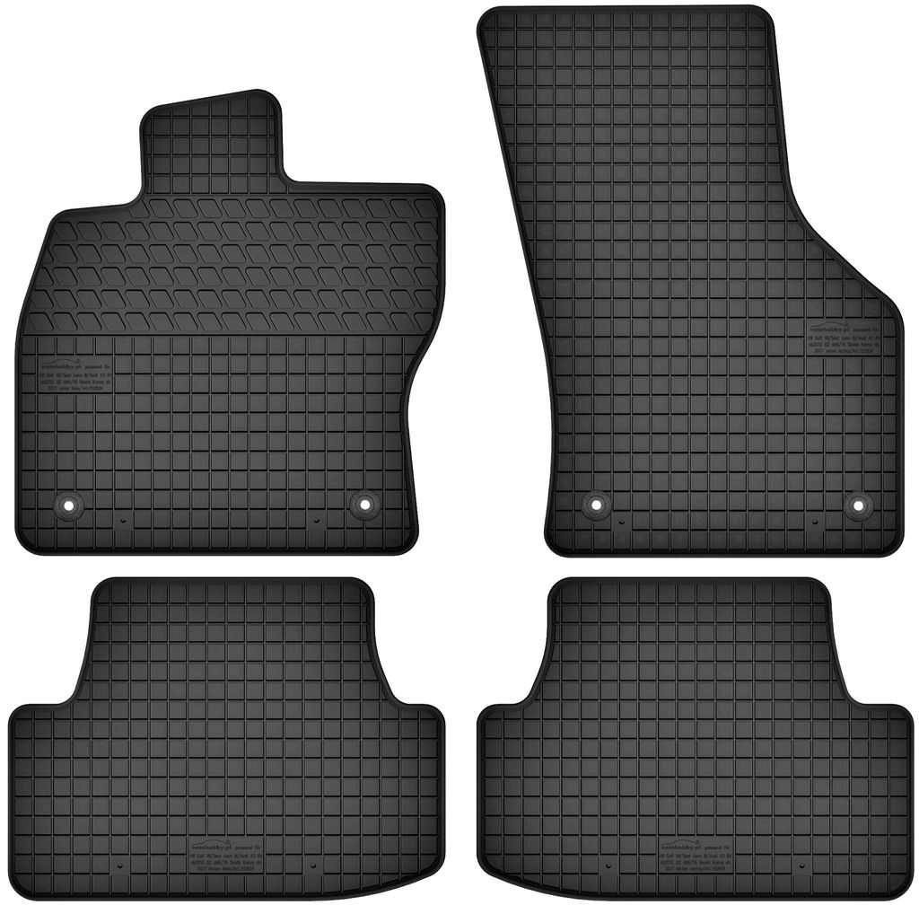Gummimatten passend für Audi Q2 (ab 2016) Gummi Fußmatten Satz Schwarz + Stopper