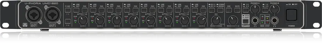 Interface Audio USB Behringer UMC1820 Rackable avec Préamplis Midas Pro