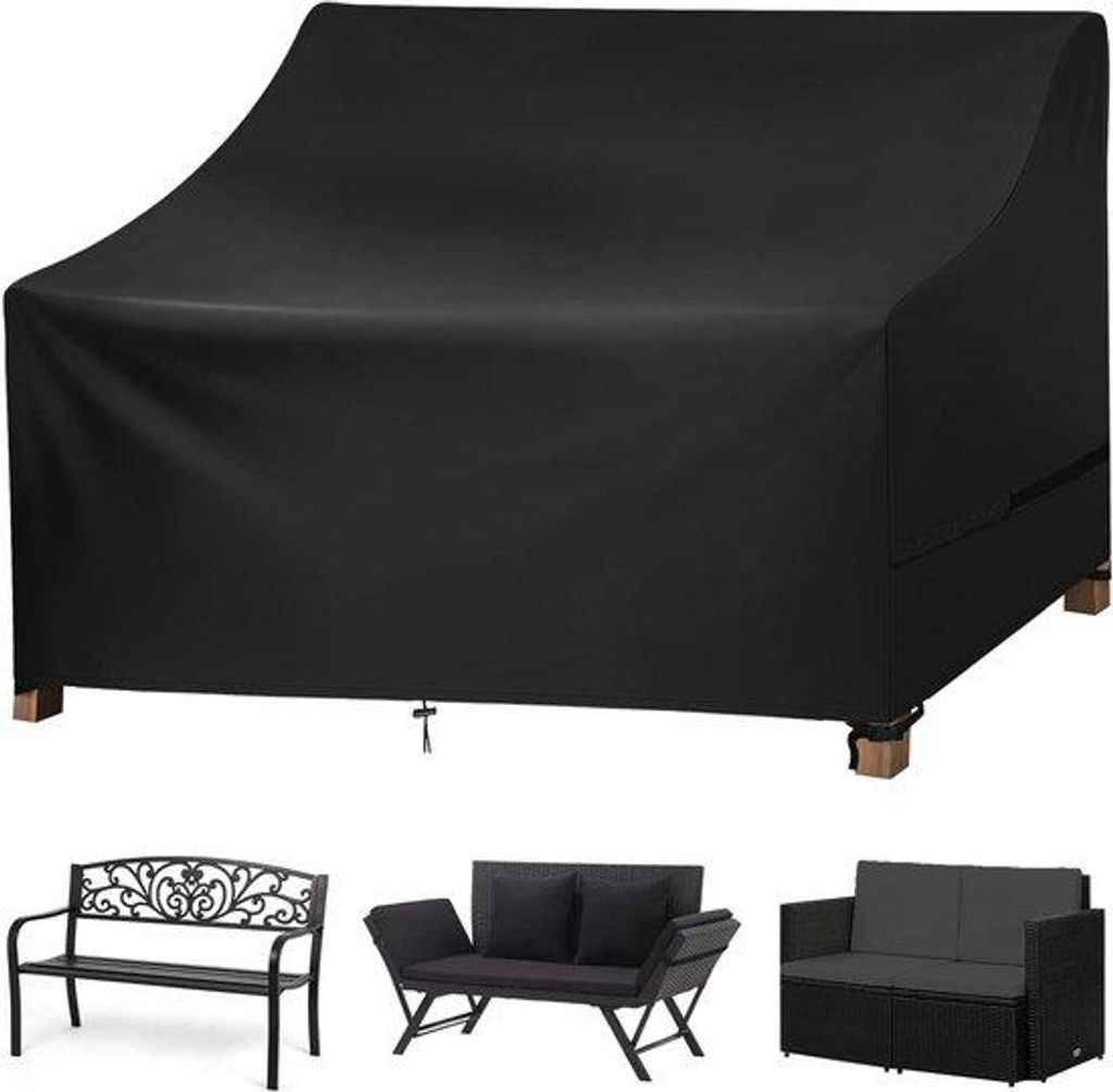 Gartenabdeckung 3 Sitzer - Wasserfest und UV Beständig - 1 Stück - Schwarz - 600D Oxford Gewebe - 134x70x65/94cm