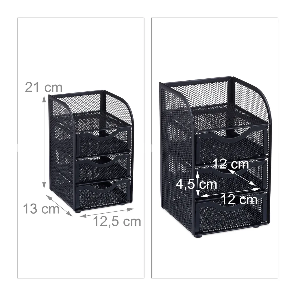 Relaxdays Mesh Organizer 3 Cassetti - Ottimizza la tua Gaming Station - 3