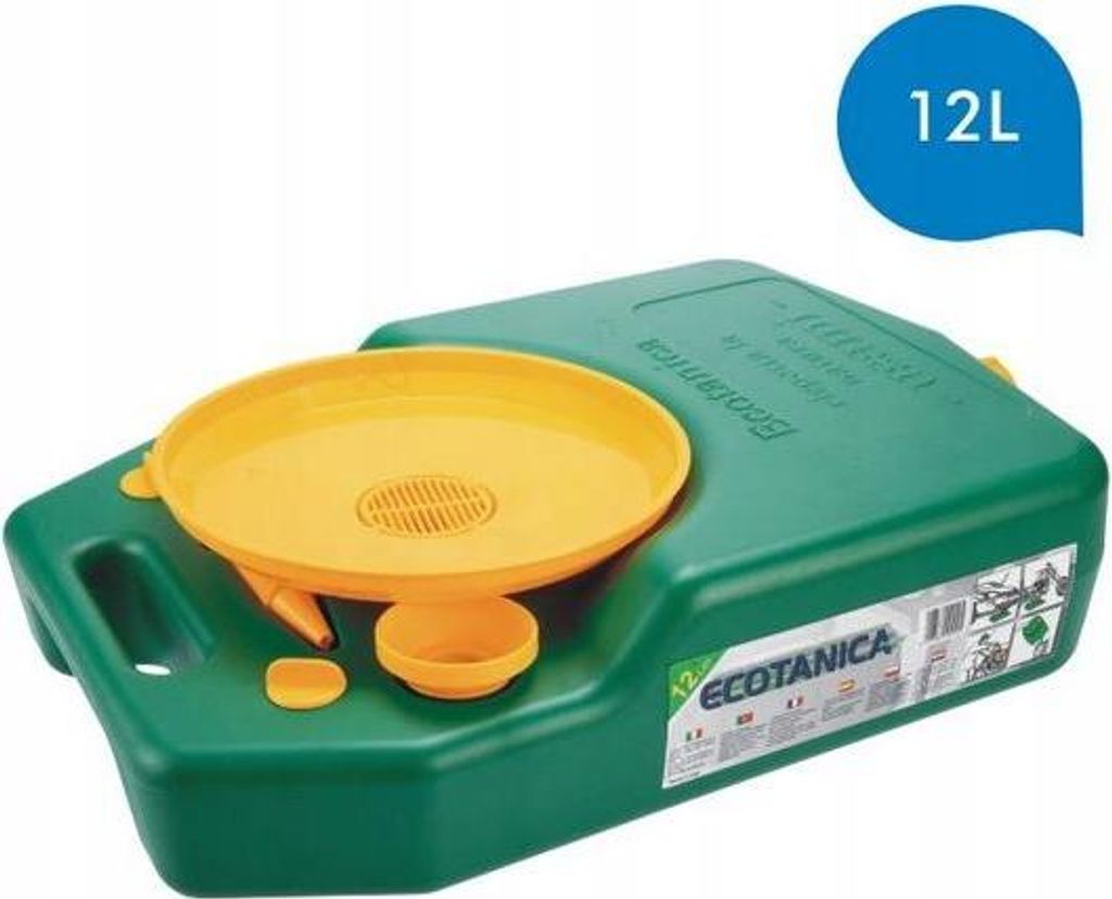 Ölkanister 12L ECOTANICA mit Sieb, Trichter und Einfüllstutzen Neu
