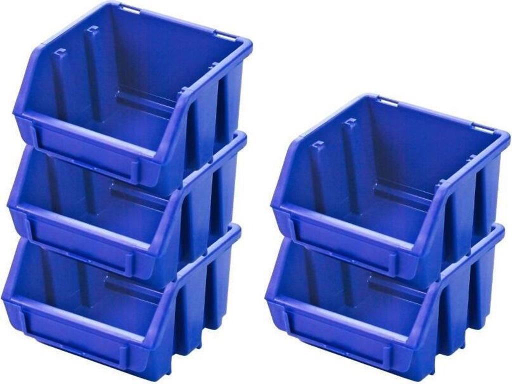 SuperSparSet 5x Sichtlagerbox 1 | HxBxT 7,5x11,6x11,2cm | Polypropylen | Blau