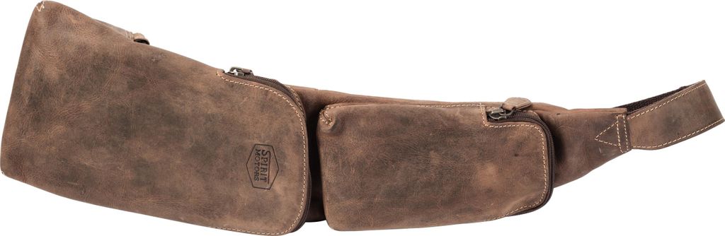 Spirit Motors Vintage Leder Cross Bag 2L Braun Retro-Stil