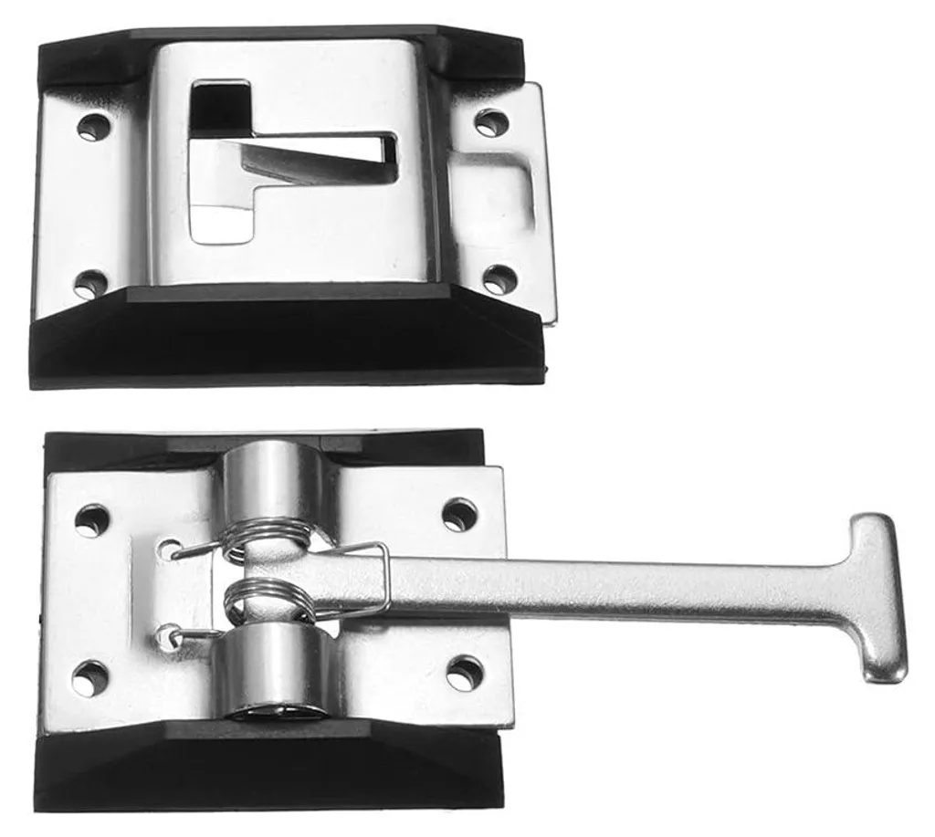 Ferme-porte robuste en inox argenté avec serrure en T pour bateau