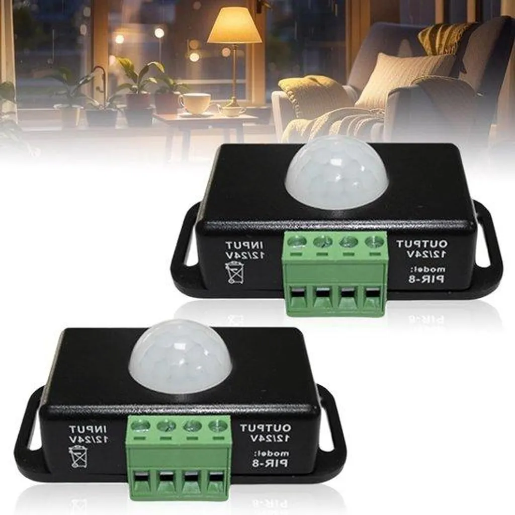 Interrupteur automatique infrarouge PIR pour bande LED - Pack de 2 mini