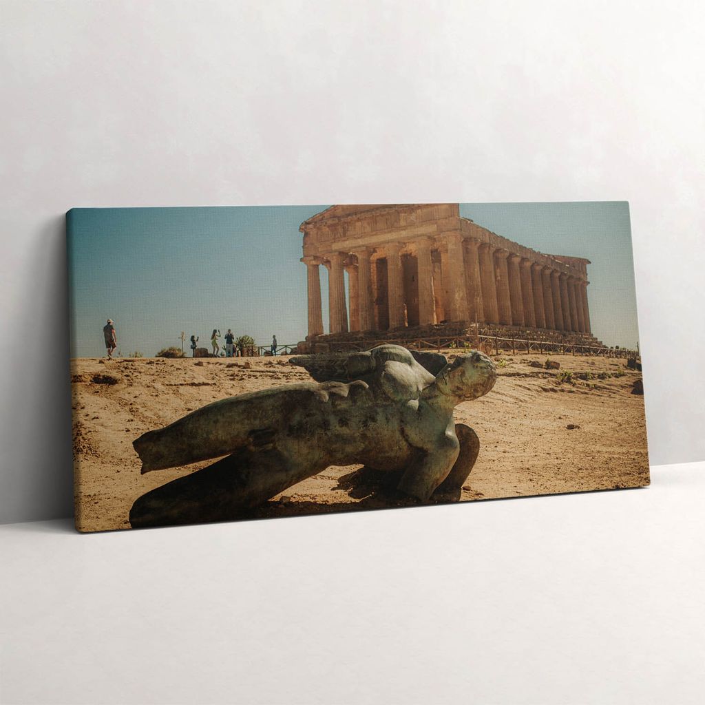 Tal der Tempel in Sizilien, Italien – Leinwandbild Wandbild – 100x50 cm – Leinwandbilder – Wandbilder – Schlafzimmer – Flur