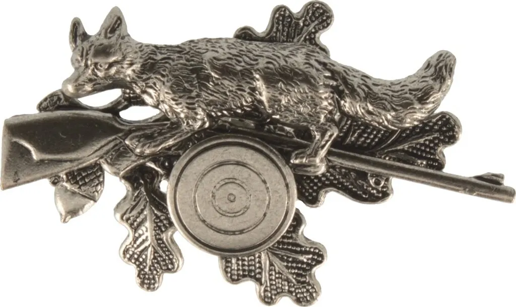 Accessorio Cappello Caccia: Spilla Hut-Breiter Volpe e Bersaglio Metallo