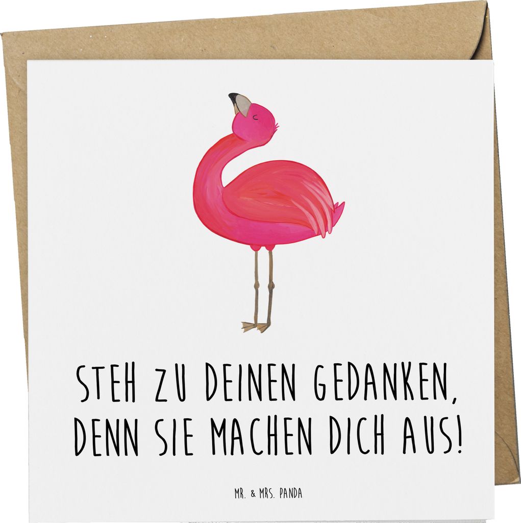 Mr. & Mrs. Panda doppelkarte Mutig zu seinen Meinungen stehen - Weiß - Geschenk, liebevoll handgefertigt, eigene Meinung vertreten, Glückwunschka...