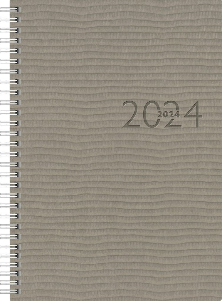 rido/idé Wochenkalender Modell studioplan int. 2024 2 Seiten = 1 Woche Blattgröße 16,8 x 24 cm grau