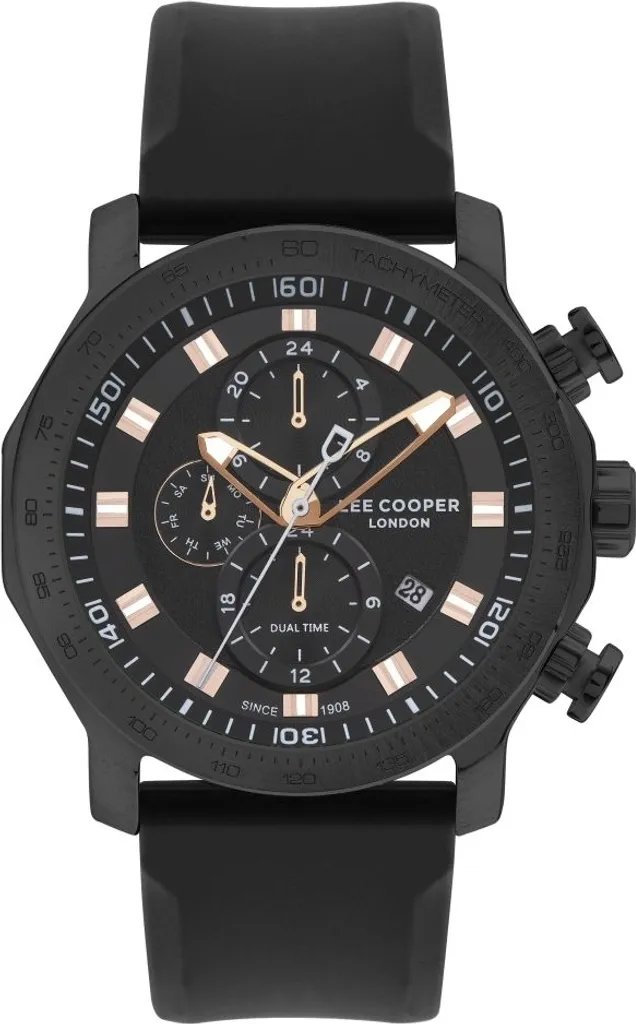 Orologio Multifunzione Lee Cooper LC07631.651 Nero - Look Elegante