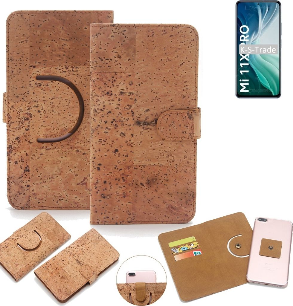 K-S-Trade Handy-Hülle Schutz-Hülle kompatibel mit Xiaomi Mi 11X Pro Handyhülle Schutzhülle Korkhülle Kork-Hülle 1x