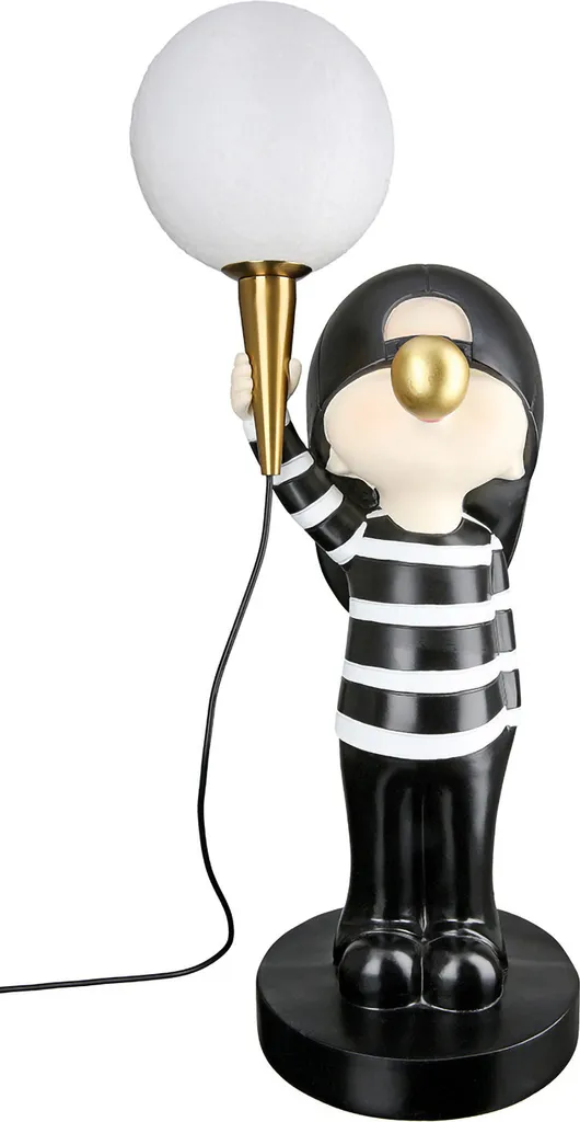 Lampe à poser Gilde Bubblegum LED en résine noir et blanc - Réf 52712