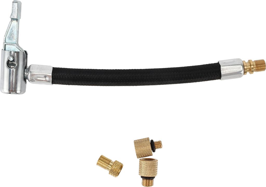 Reifenfüller-Verlängerungsrohr Langlebiges 6,30-Zoll M8x0,8 15,5 mm OD Luftkompressor-Verlängerungsschlauchadapter Reifenventil Nylon Schwarz 1 Set