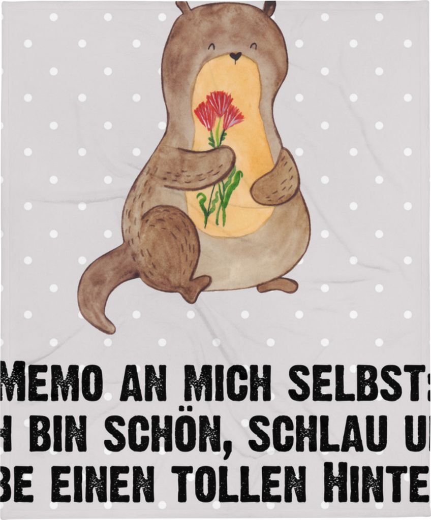 Mr. & Mrs. Panda Babydecke Otter Blumenstrauß - Grau Produktbild 