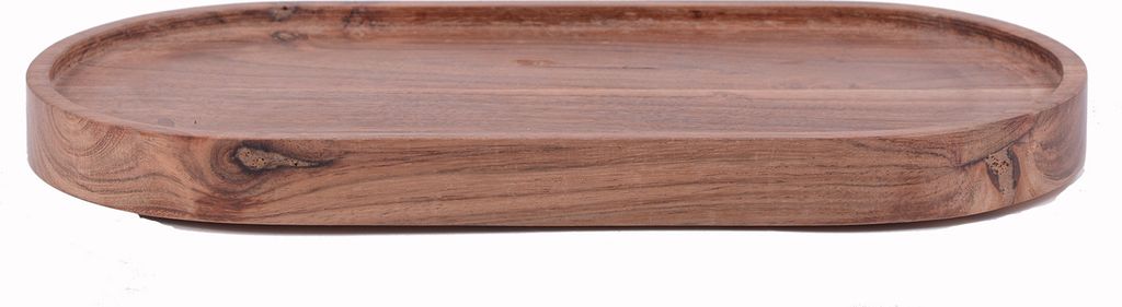 Tablett Twin Elements aus Akazienholz, beschichtet, 3 cm hoch, mit einzigartiger Maserung.
