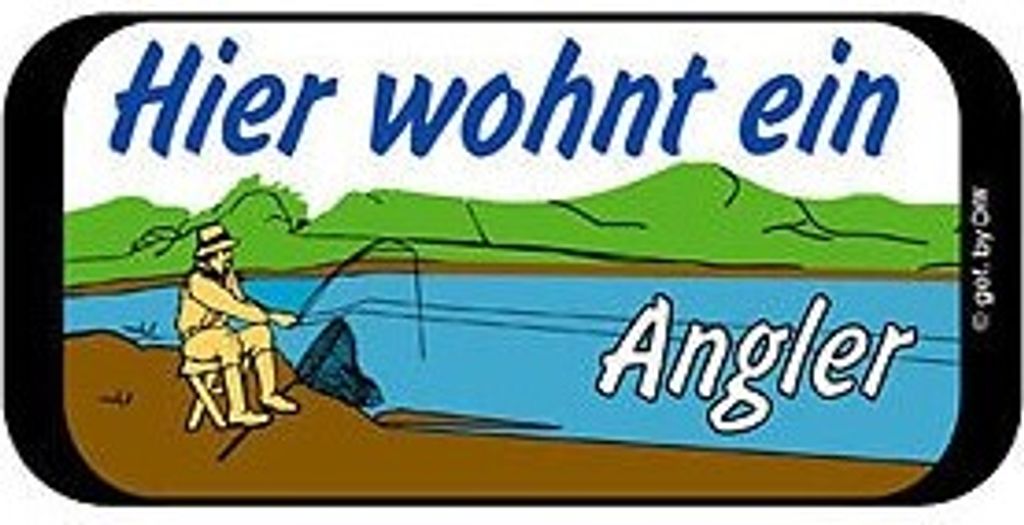 Türschild - Kunststoffschild - Hier wohnt ein Angler - 307370