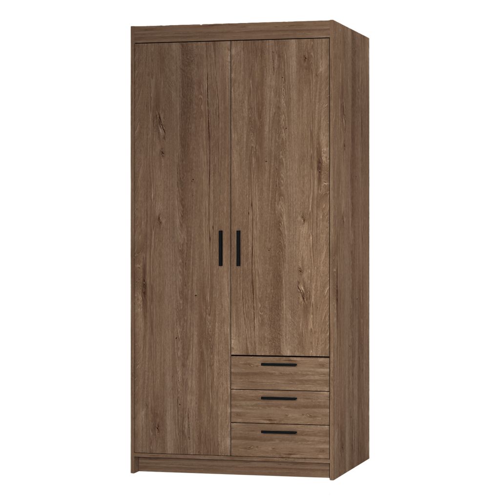 AX LIVING Storicos 2T3S Kleiderschrank mit 2 türen, Eiche Lefkas 89,7