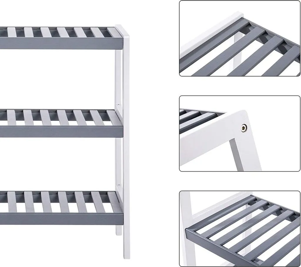 Petit meuble de rangement pour chaussures en bambou 3 tablettes Rootz - 4
