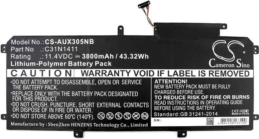Akku fr Asus Zenbook UX305 (bzw. C31N1411), 3800mAh