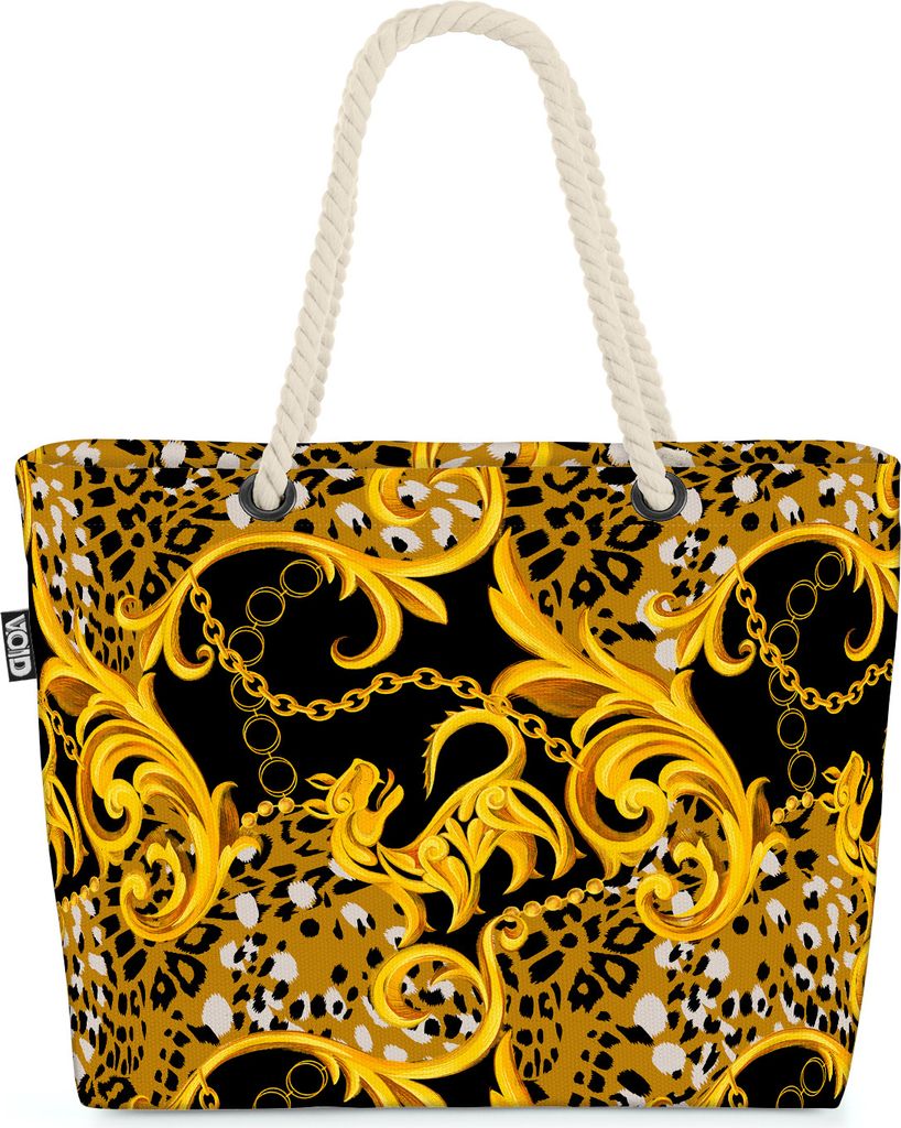 VOID Ornamente Schwarz Gold Strandtasche Shopper 58x38x16cm Produktbild 