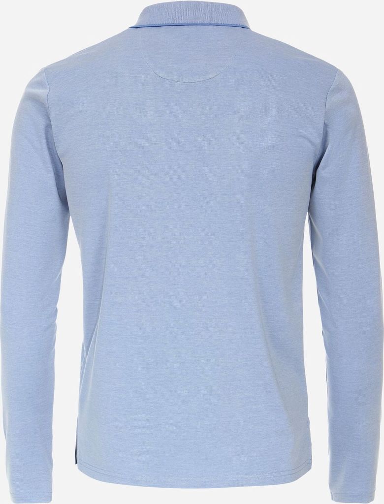REDMOND Casual Herren Polo-Shirt Langarm Regular-Fit Jersey Hellblau M
