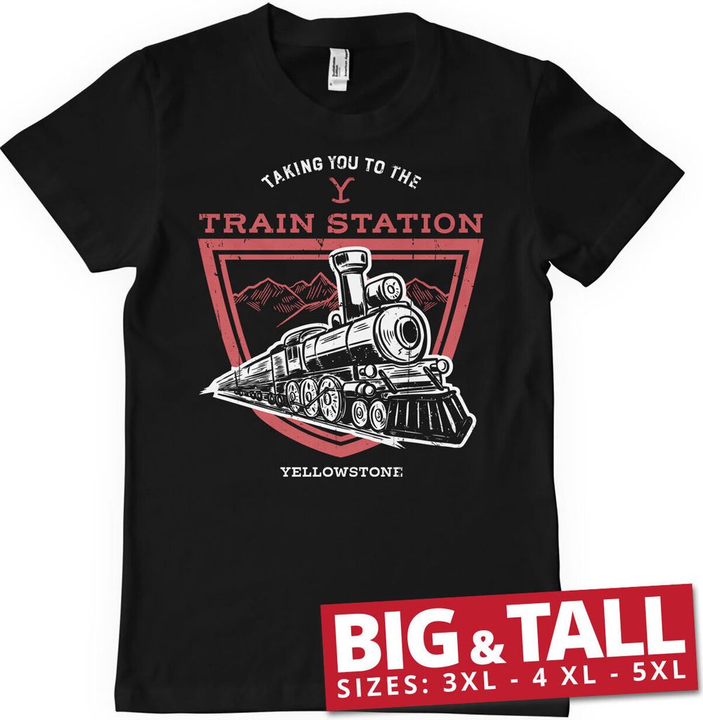 Taking You To The Train Station Big & Tall T-Shirt - 4XL - Black