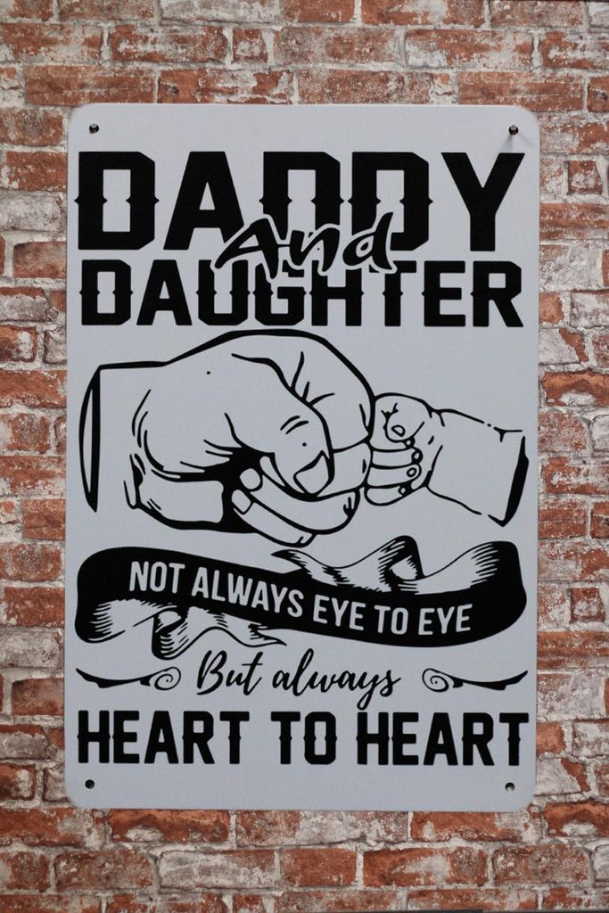Papa und Tochter Blechschild - Metallschild - Vintage blechschild - Metall poster - Retro blechschild.