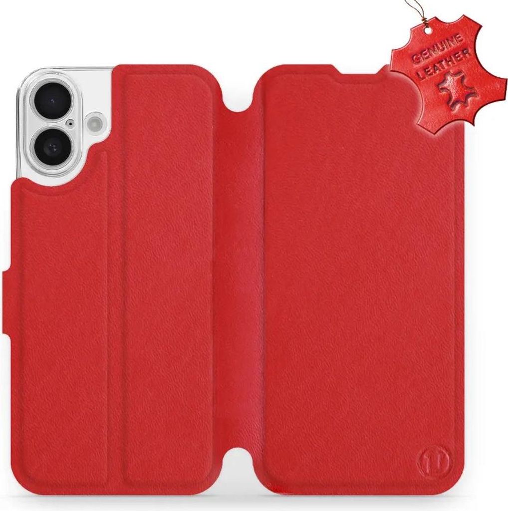 Echtleder Handyhülle für iPhone 16 Plus, Mobiwear Leather, Rot